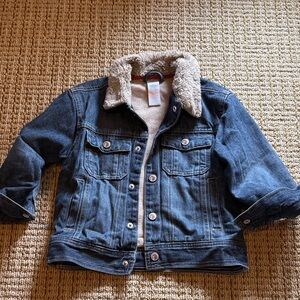 Gymboree Blue Denim Jacket with Cream Sherpa Collar
